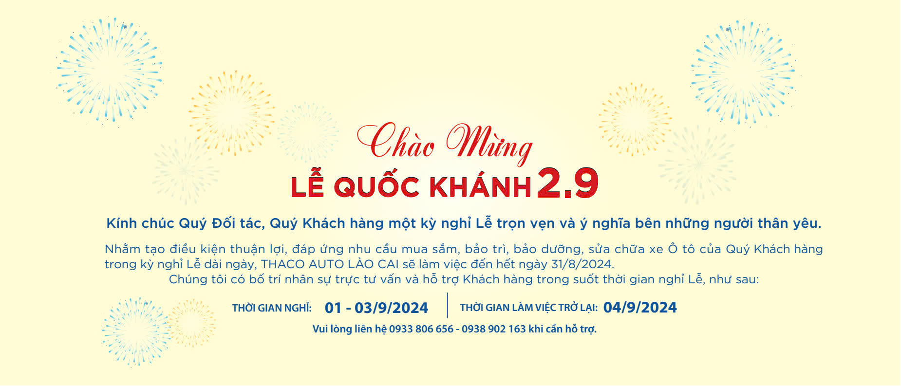 CHÀO MỪNG LỄ QUỐC KHÁNH 02/09/2024